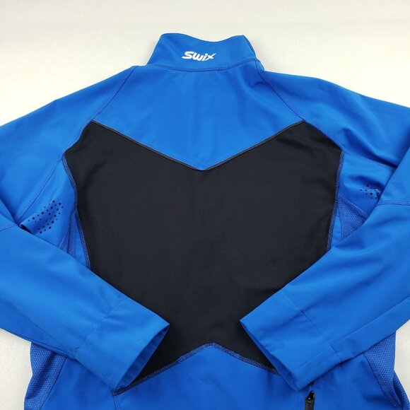 Swix Cross Country Ski Jacket Mens Large Blue Softshell Vented Winter Nordic XC - Picture 9 of 15